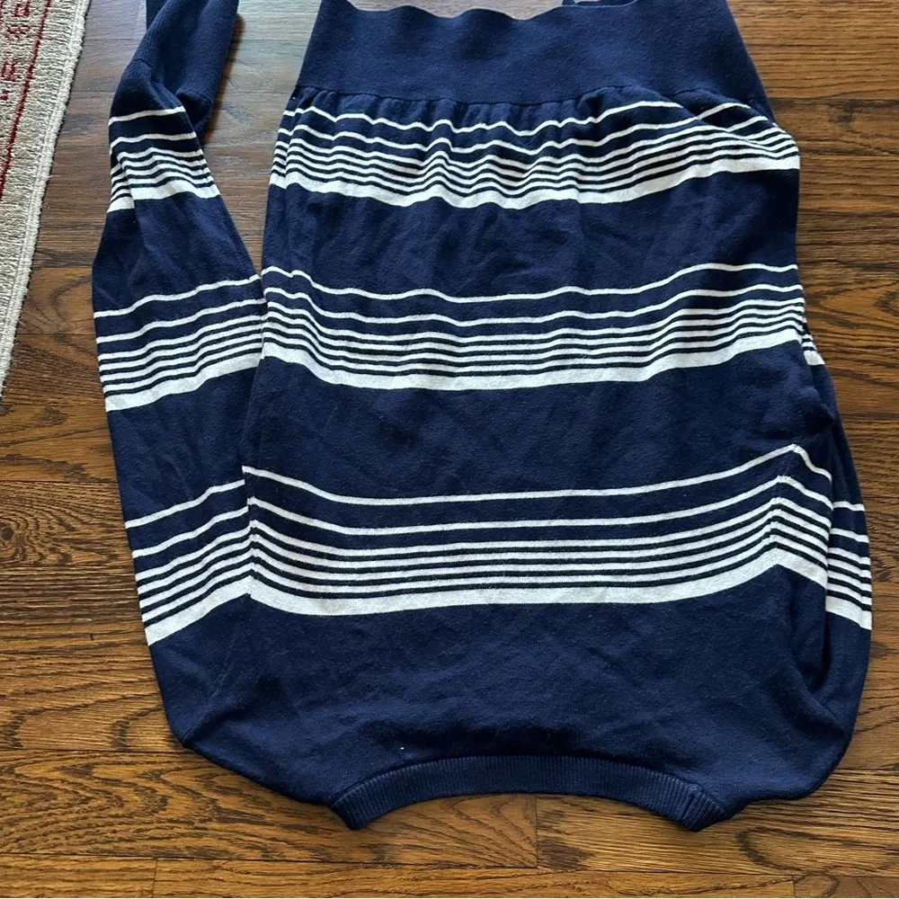 Halogen Navy White Striped Crewneck Sweater Women’s S